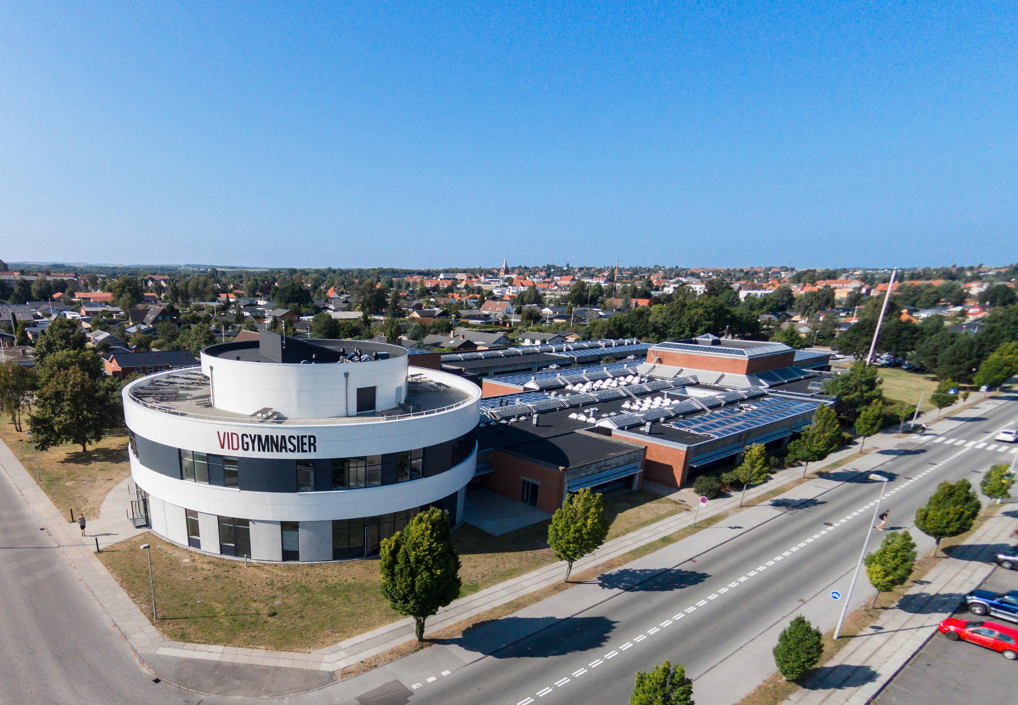 Luftfoto af HTX og HHX i Grenaa