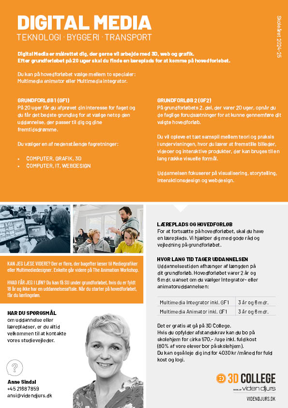 Faktaark om uddannelsen Digital Media