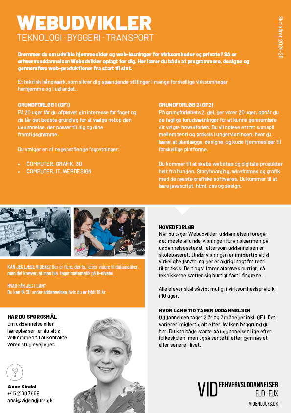 Faktaark om uddannelsen Webudvikler