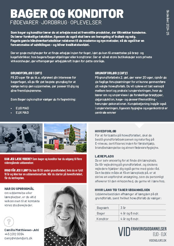 Faktaark om Bager- og konditoruddannelserne