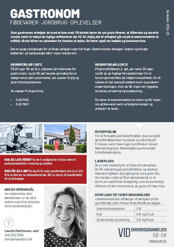 Faktaark om uddannelsen Gastronom