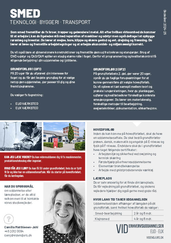 Faktaark om uddannelsen Smed