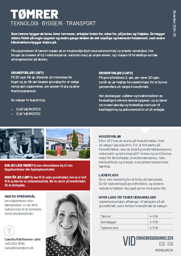 Faktaark om uddannelsen Tømrer