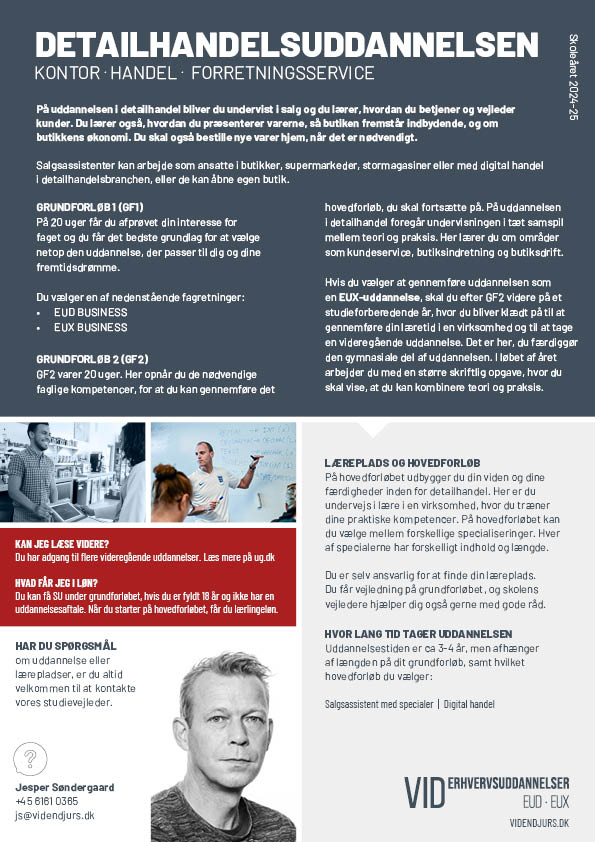 Faktaark om uddannelsen Detailhandel